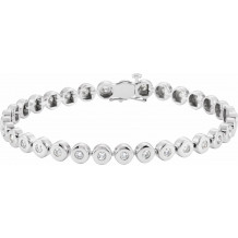14K White 2 CTW Diamond Bezel-Set Line 7 Bracelet - 6740060001P