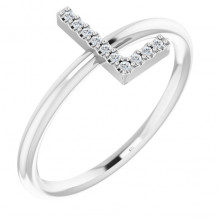 14K White .05 CTW Diamond Initial L Ring - 1238346055P