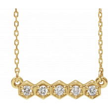 14K Yellow 1/5 CTW Diamond Bar 16-18 Necklace - 86609606P