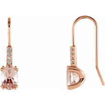 14K Rose Morganite & .05 CTW Diamond Earrings - 65150660000P