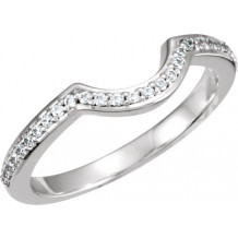 14K White 1/8 CTW Diamond Band for 4.5 mm Round Engagement Ring - 67711104P