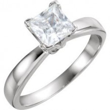 Platinum 1/4 CTW Diamond Solitaire Engagement Ring. Size 6