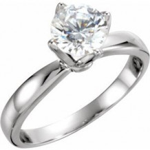 14K White 1/4 CTW Diamond Solitaire Engagement Ring. Size 6