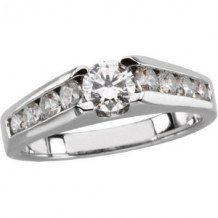 Platinum 1/2 CTW Diamond Engagement Ring. Size 6