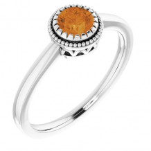 14K White Citrine November Birthstone Ring - 651609122P