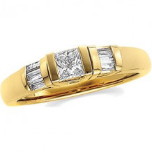 14K Yellow 1/2 CTW Diamond Engagement Ring. Size 6
