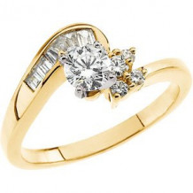 14K Yellow 5/8 CTW Diamond Engagement Ring. Size 6