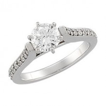 14K White 1 1/3 CTW Diamond Engagement Ring. Size 7