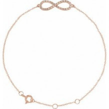 14K Rose 1/6 CTW Diamond Infinity-Inspired 8" Bracelet