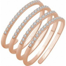 14K Rose 1/2 CTW Diamond Spiral Ring