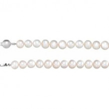Sterling Silver Freshwater Cultured Pearl 18" Necklace