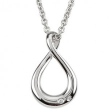 Sterling Silver .015 CTW Diamond Infinity-Inspired 18" Necklace