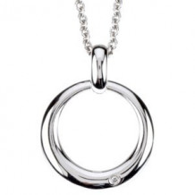 Sterling Silver .01 CT Diamond Circle 18" Necklace