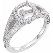 14K White 1 7/8 CTW Diamond Halo-Style Engagement Ring. Size 7