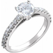 14K White 7/8 CTW Diamond Engagement Ring. Size 7
