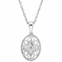 Sterling Silver .03 CT Diamond 18" Necklace