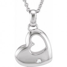 Sterling Silver .01 CTW Diamond 18" Necklace