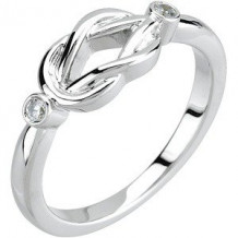 14K White .06 CTW Diamond Knot Ring - 677361216110P
