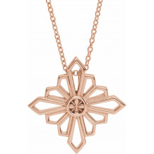 14K Rose Vintage-Inspired Geometric 16-18 Necklace - 86984203P