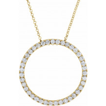 14K Yellow 1 CTW Diamond Circle 18 Necklace - 658311006P