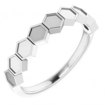 14K White Stackable Geometric Ring - 51738101P