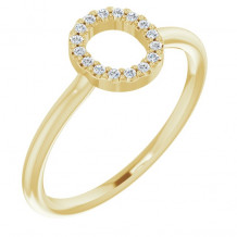14K Yellow .08 CTW Diamond Initial O Ring - 1238346071P