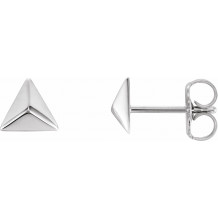 14K White Pyramid Earrings - 86536600P