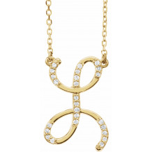 14K Yellow 1/10 CTW Diamond Initial L 16 Necklace - 67399123P