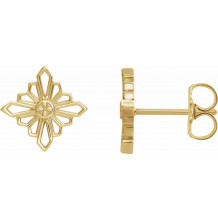 14K Yellow Geometric Earrings with Backs - 86985601P