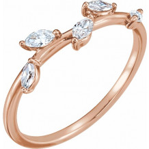 14K Rose 1/4 CTW Diamond Leaf Ring - 122971602P