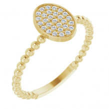 14K Yellow 1/6 CTW Diamond Cluster Beaded Ring - 122821601P