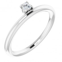 14K White 1/10 CT Diamond Stackable Ring - 123286600P