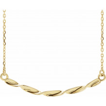 14K Yellow Twisted Ribbon Bar 16-18 Necklace - 86645601P