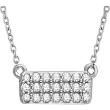 14K White 1/6 CTW Diamond Cluster 16-18 Necklace - 65183860001P