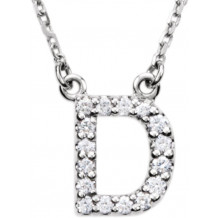14K White Initial D 1/8 CTW Diamond 16 Necklace - 67311103P