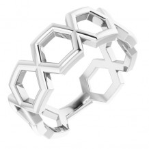14K White Geometric Ring - 51665101P