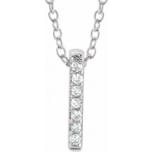 14K White .05 CTW Diamond Bar 16-18 Necklace - 65221860002P