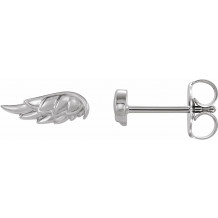 14K White Angel Wing Earrings - 86910600P