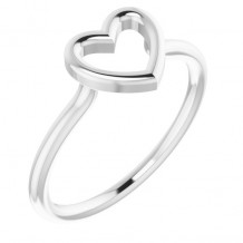 14K White Heart Ring - 51638101P