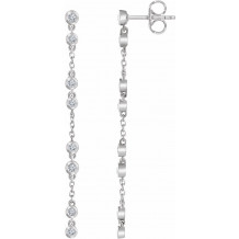 14K White 1/3 CTW Diamond Chain Earrings - 65234060000P