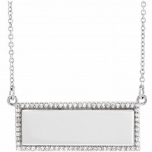 14K White 1/6 CTW Diamond Bar 18 Necklace - 6522696000P