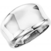 14K White Concave Ring - 51396102P