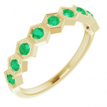 14K Yellow Emerald Stackable Ring - 71876636P