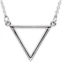 14K White Triangle 16" Necklace