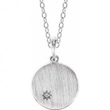 Sterling Silver .005 CT Diamond Engravable Necklace