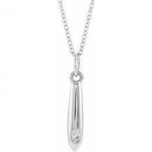 Sterling Silver .03 CTW Diamond Geometric 16-18" Necklace