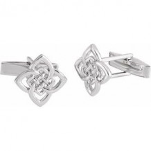 Sterling Silver 16.2x12.2 mm Celtic-Inspired Cuff Links