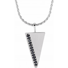 14K White 1/5 CTW Black Diamond Triangle 24 Necklace - 86954700P