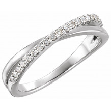 14K White 1/5 CTW Diamond Criss-Cross Ring - 1227736000P