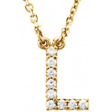 14K Yellow Initial L .08 CTW Diamond 16 Necklace - 67311137P